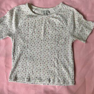 floral american eagle baby tee